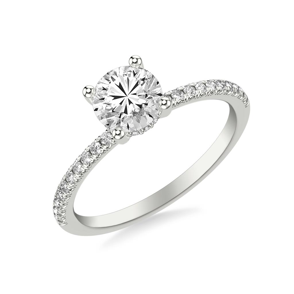 Classic Diamond Engagement Ring with Diamond Accent Bridge